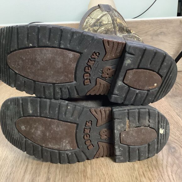 Rocky Little Kids Youth Sz 1 M Brown Camo Leather Roper Cowboy Western Boots - Picture 6 of 8